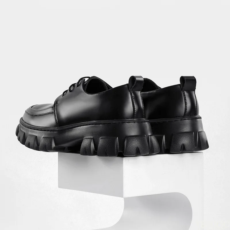 Male Leather Men 2022 New Chunky Platform Retro Work Spring Autumn Derby Shoes Low Top Man Casual Flats dh911125171