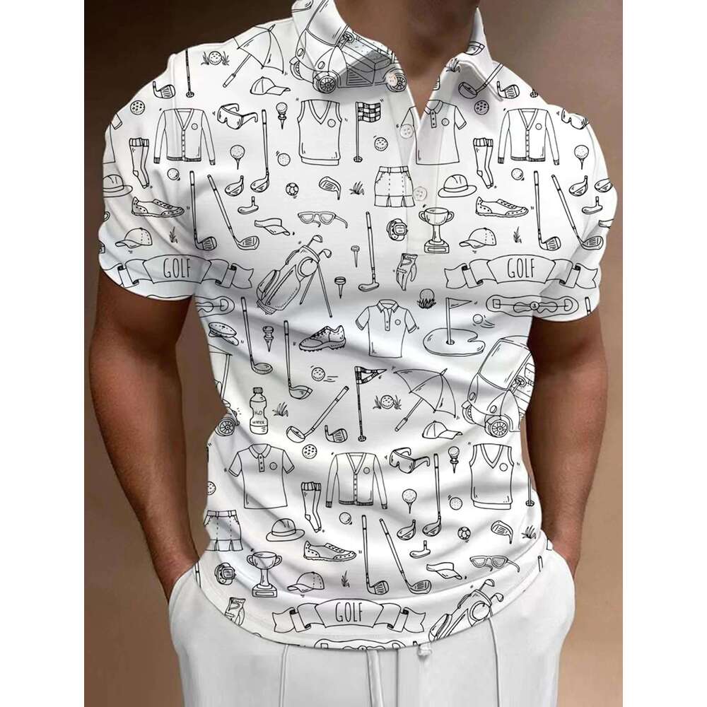 Fashion Golf Shirts for Men Funny Hawaiian Golf Polo Shirt Quick Dry Fit Polos Summer clothes Casual tops Free shipping