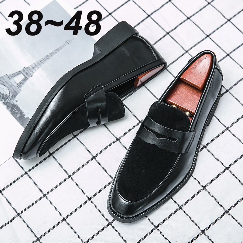 Mens Leather Designer Brand Casual Classic for Men Smile Breathable Office Loafers Formal Business Footwear Dress Shoes Flats 48