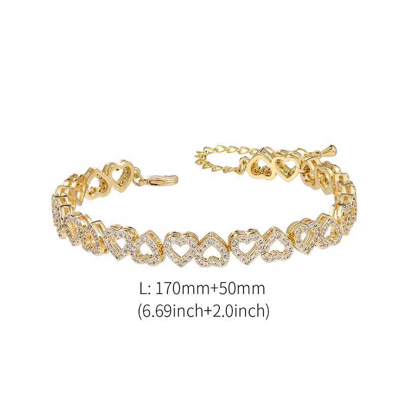 WEIMANJINGDIAN brand gold or silver colored galvanized shiny cubic zirconia heart-shaped bracelet suitable for female girls mothers as a giftW240730