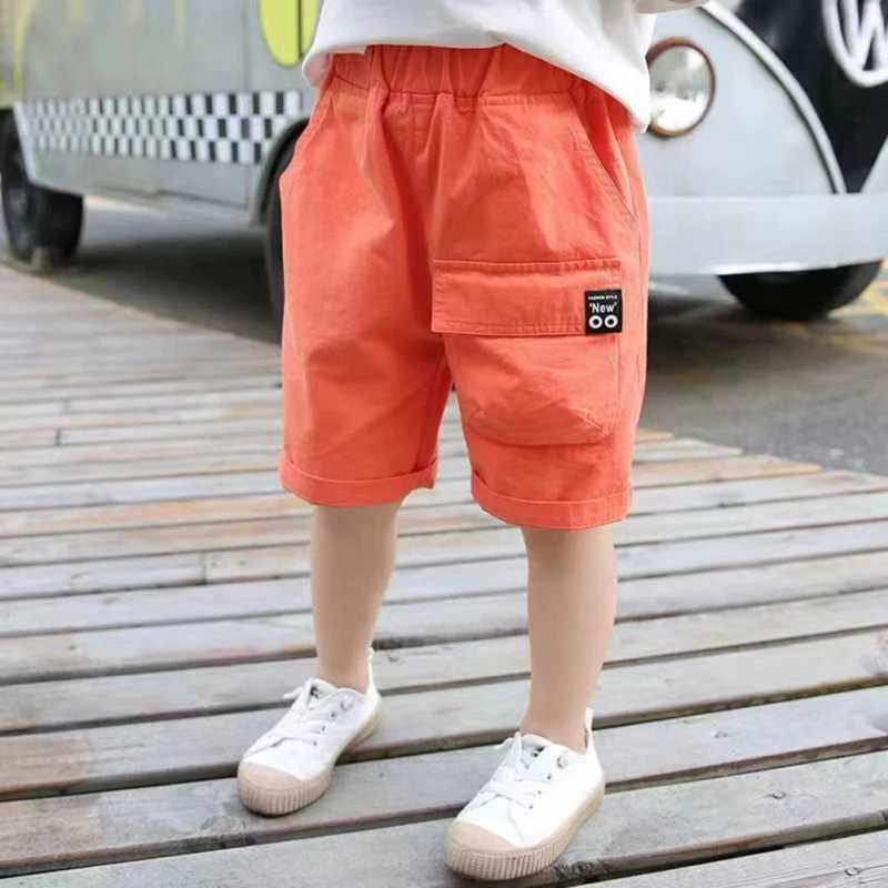 Summer Boys Shorts Solid Color Pocket Design Beach Shorts Childrens Casual Elastic Waist Childrens Shorts Sportswear W240813