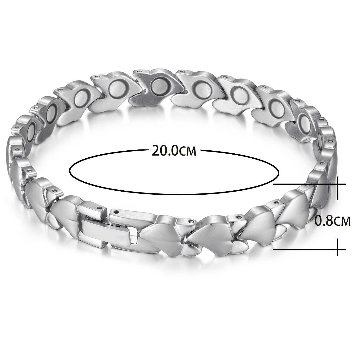 Rainso Womens Full Magnetic Bracelet Stainless Steel Stress Relieving Bracelet Fashion and Health Jewelry Girl Gift 2024 LatestW240730