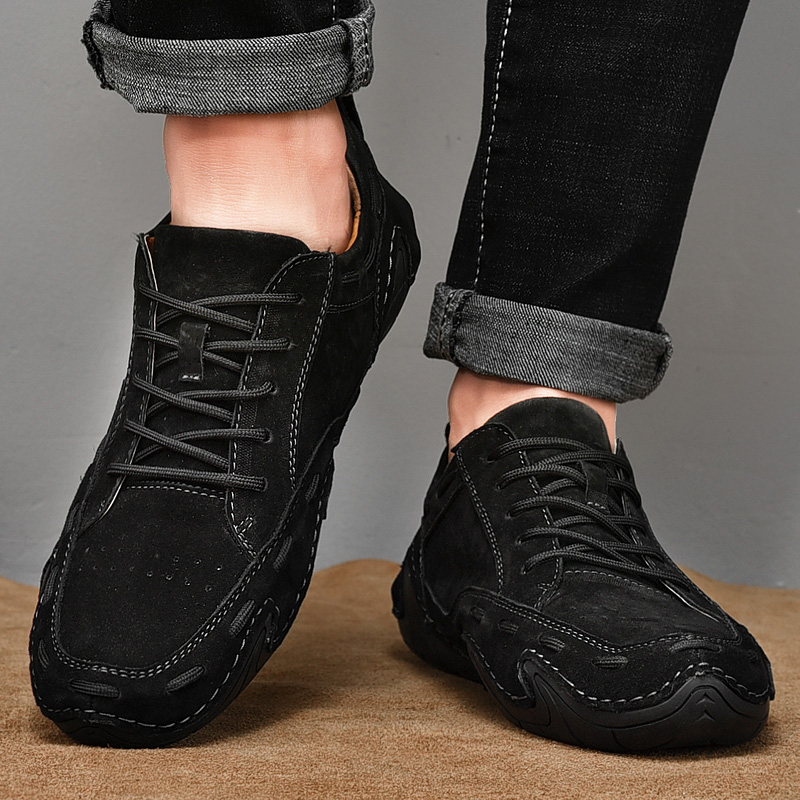 Leather Men's Casual loafers wedding Dress New Big Moccasins Shoes Suede shoes High Quality atos Size 48 261a