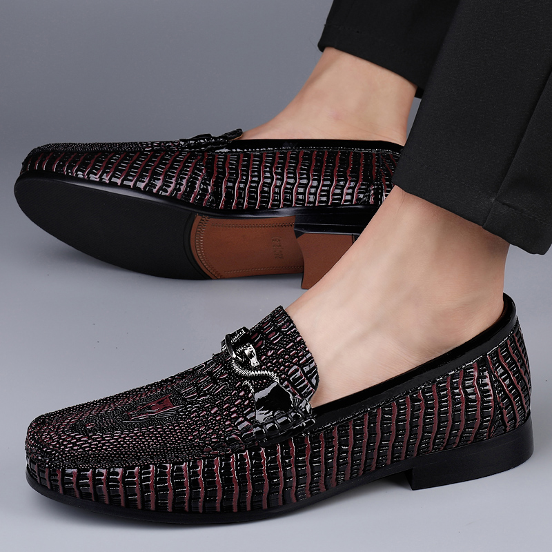 Trendy Brand Men's Genuine Leather Shoes Luxurious Banquet Dress Shoes Men's Low Top Loafers Casual Walking Shoes Big Size：36-47