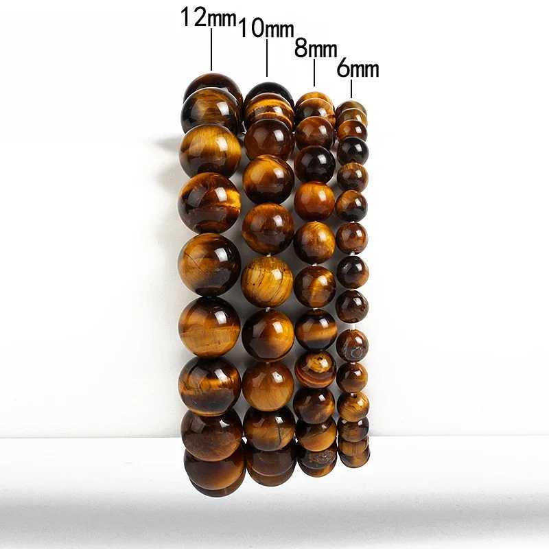 Kirykle Fashion Tiger Eye Bracelet for Men 4-12mm Natural Energy Stone Beads Spiritual Healing Bracelet for Women Jewelry Pulse GiftW240730