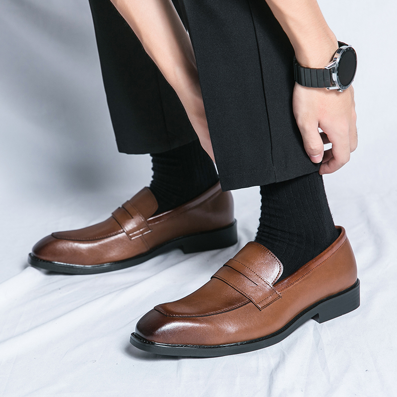 Men's Classic Business Shoes Microfiber Leather Pointed Toe Retro Mens Dress Office Flats Men Fashion Wedding Party Oxfords Shoe