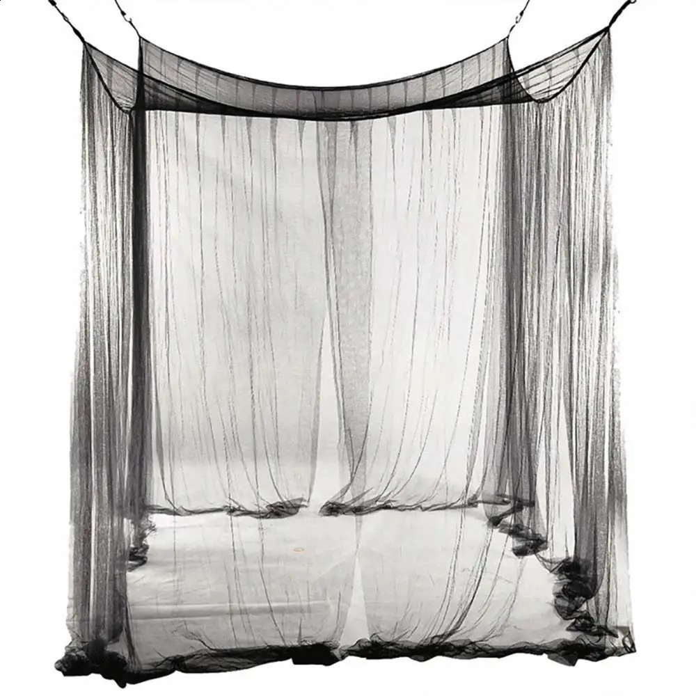 Mesh Curtain Bed Canopy Solid Net Mosquito Color 4 Doors Bedroom Home Decor Gift 240730