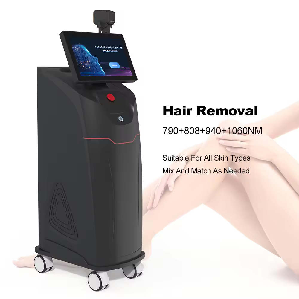 Hot Selling 808nm Diode Titanium Laser Fast Hair Removal790nm/940nm/1060nm/808nm 4 Wavelength Hair removal Machine