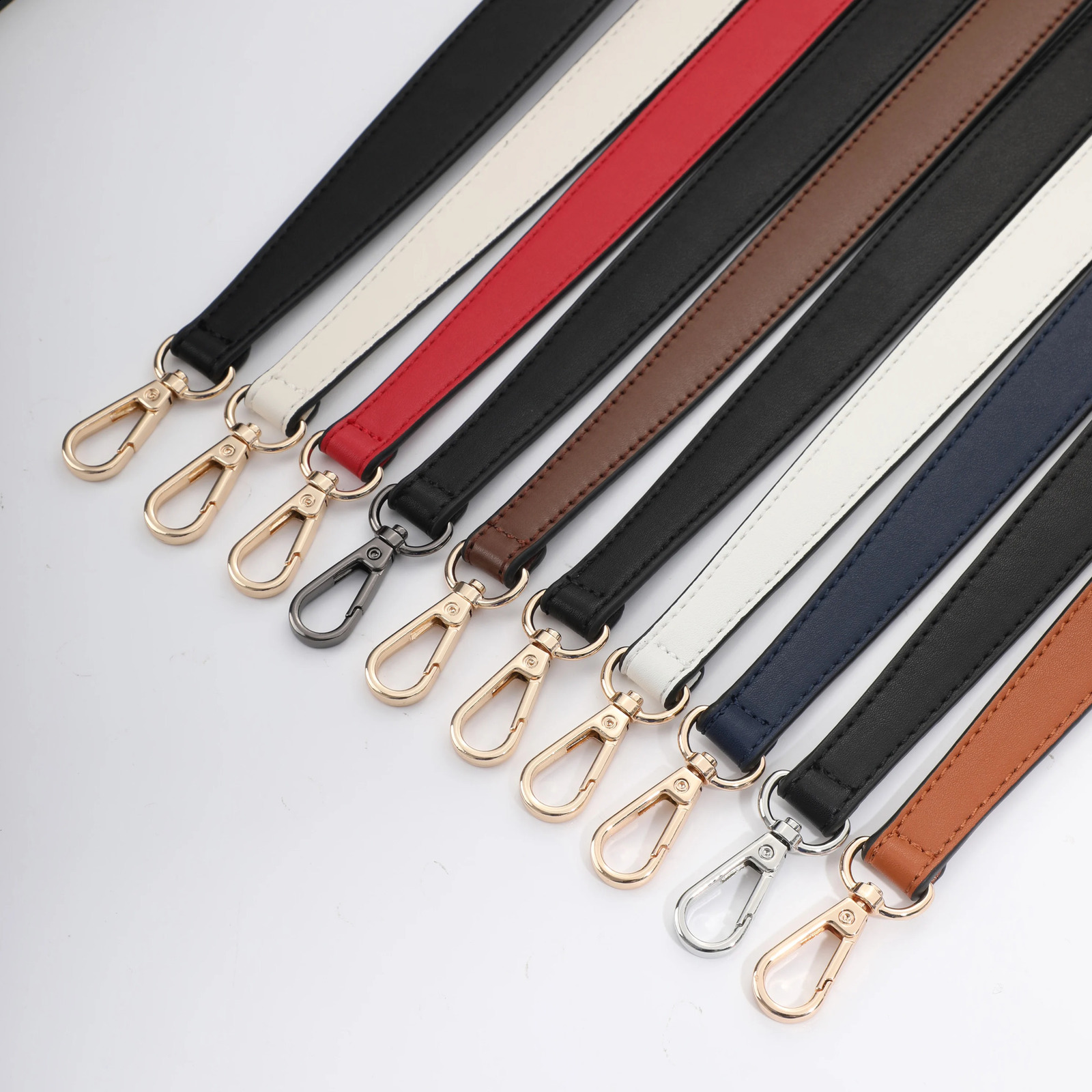 100% Genuine Leather Bag Strap Handbags Handles For Handbag Short Bag Strap Purse Strap Golden Buckle Replacement Bag Belt Band 240729