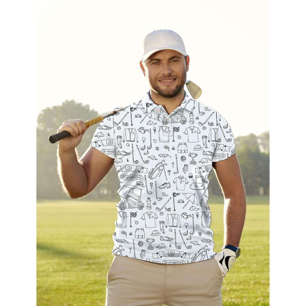 Fashion Golf Shirts for Men Funny Hawaiian Golf Polo Shirt Quick Dry Fit Polos Summer clothes Casual tops Free shipping