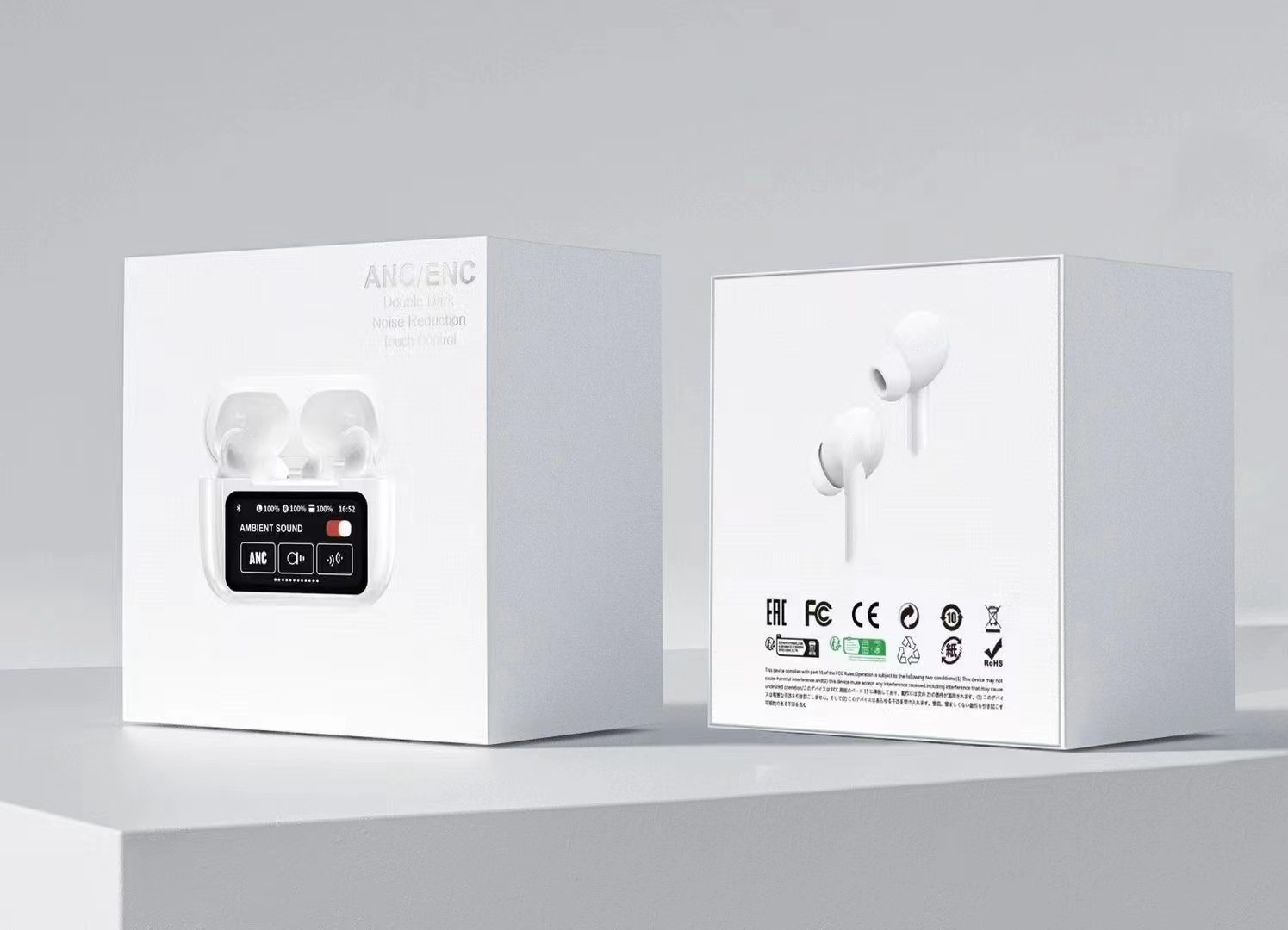 TWS Smart A9 Pro Wireless Bluetooth 5.4 Earphones with ANC Active Noise Cancellation Touch Screen Controls In-Ear 5th generation Headphones Ideal for 