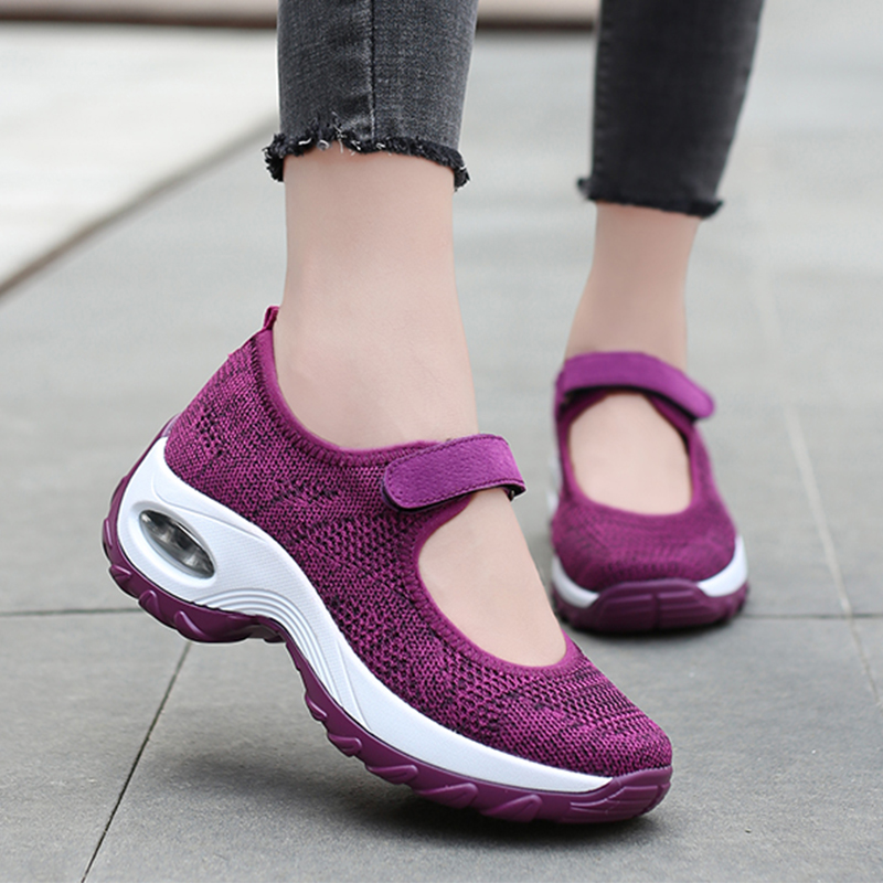 2020 New Cushion Flat Mesh Sneakers Breathable Women Increase Ladies Casual Shoes atos De NEW hot Mujer 35-42