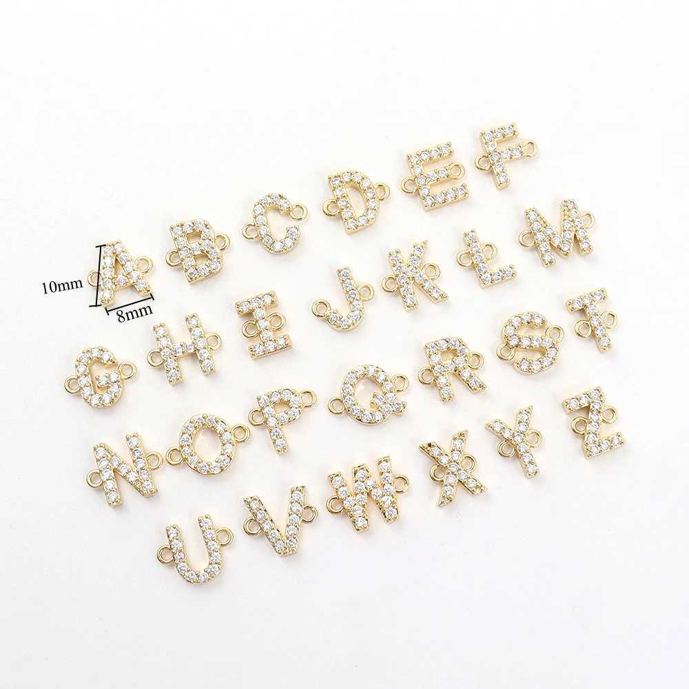 Classic Pave zirconia A-Z letter bracelet for womens fashion 26 initial stainless steel chain charm bracelet for womens jewelry giftsW240730