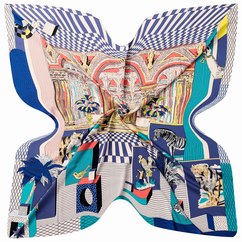Oversized 100% Scarf Women Giant Square Shawls Bandana Silk Head Hair Neck Christmas Valentine's Day Gift Scarves for Ladies Grand Theatre Nouvea