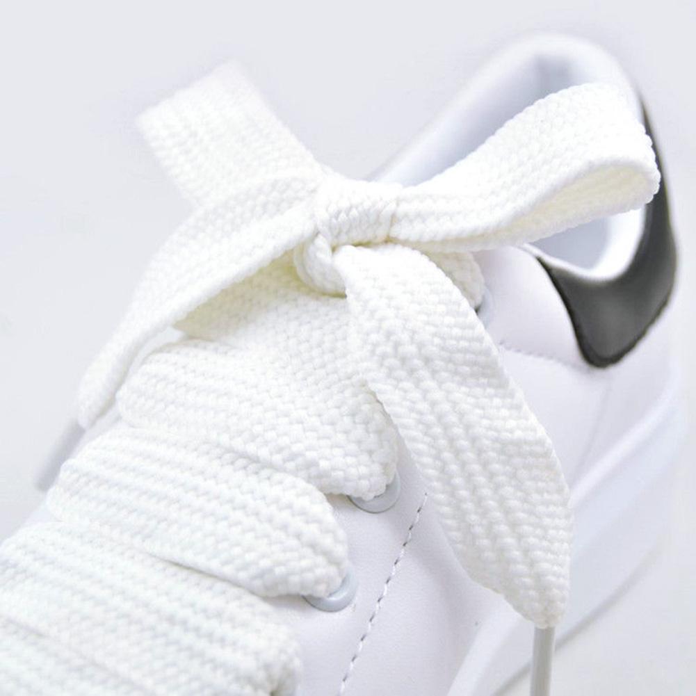 1.5CM Wide Double Layered Thicken Shoelaces Sports Rope Non Elastic White Leisure Women Sneaker Lacet Shoelaces Accessories