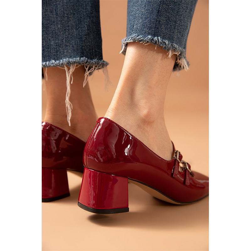 Pumps BeauToday Women Patent Leather Square Toe Mary Janes Buckle Straps Sweet New Girl Princess Party Shoes Handmade 15217 2ee1