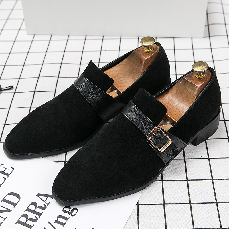 Suede Leather Designer Fashion Men's Buckle Dress Male Flats Wedding Driving Party Loafers Casual Office Shoes for Men 7dad