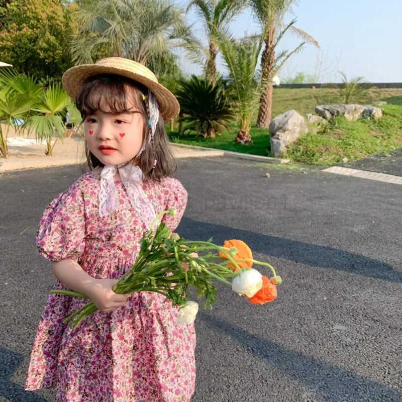 F62D Baby Girl Straw Hat Handmade Fisherman Sun-proof Bucket Summer Visor-CapXJ240730