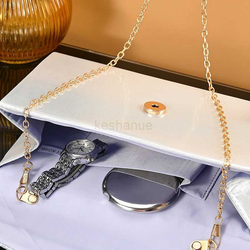 High Quality Wholesale Fashion Leather Evening Wedding Party Bag Envelope Pillow Printed Hardware Trim Strip Dinner Clutch PurseXJ240730
