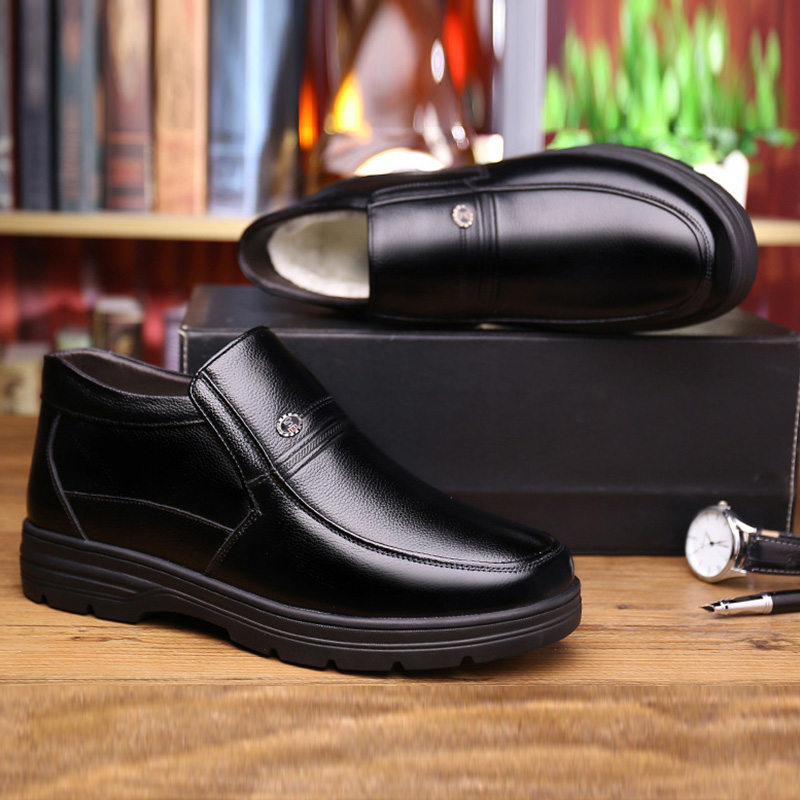 Warm Genuine Cotton Shoes for Cold Winter Cow Leather Men Ankle Boots Male Footwear 452 2dc2