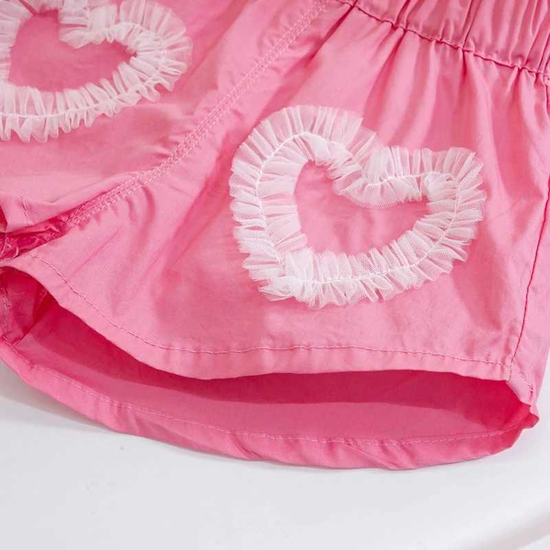 Kids Girls Shorts Summer New Baby Love Short Pant Trouser Childrens Girls Korean casual clothing 2-7 years W240813
