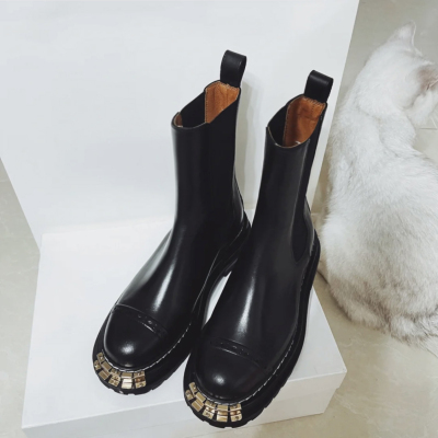 Women's Ankle Boots Platform PU Leather Lace-up Female Footwear Thick Bottom Motorcycle Boots Casual Ladies Shoes Fashion 2021