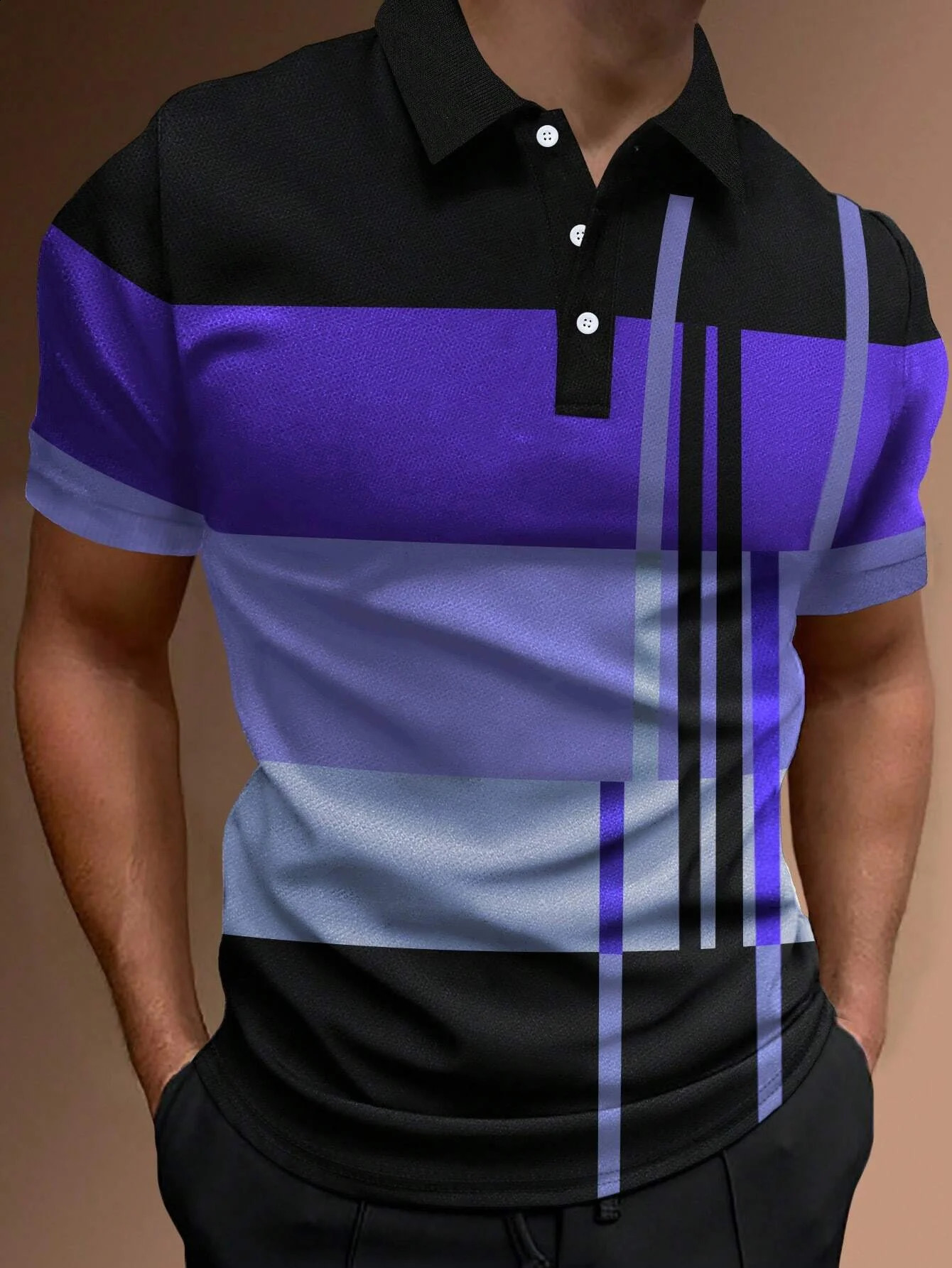 Fashion Stripe Printed Polo Shirt Summer Mens Retro Clothing High Quality Casual Top Tshirt Button Collar Camisetta 240829
