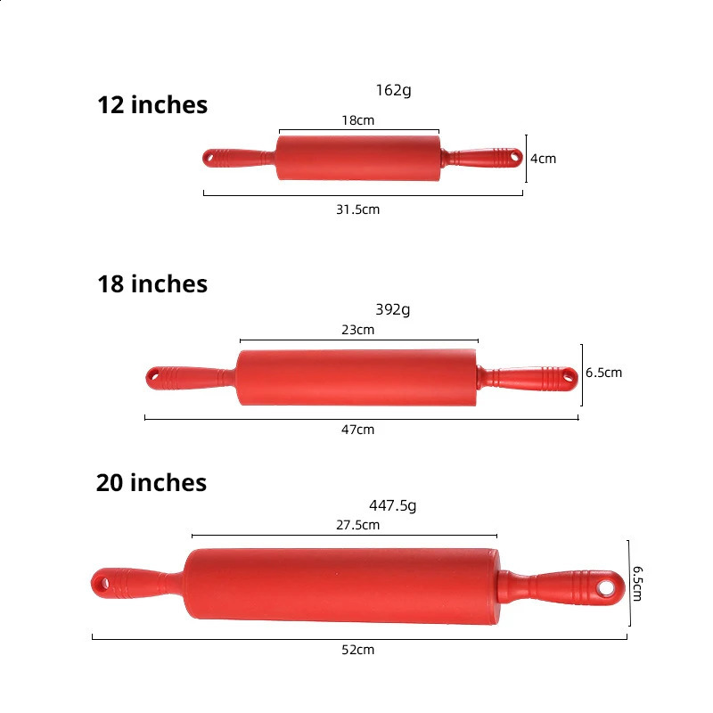 Silicone Large Rolling Pin Roller Non Stick Household Rolling Pin Kitchen DIY Baking Tool 240729