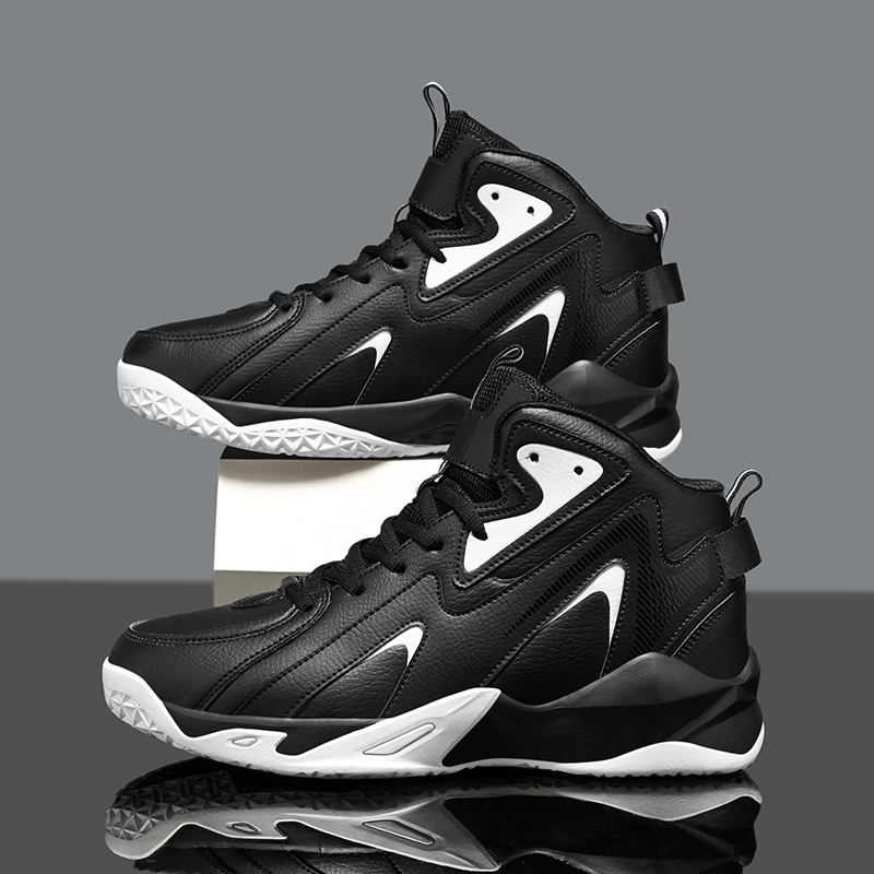 Brand Men High-Top Leather Basketball Shoes Autumn Winter Non-slip Training Sneakers Sports Shoes Casual Breathable Tennis Shoes