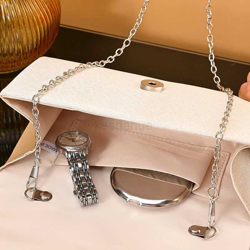 New fashion pleated shoulder bag Casual and simple dinner party crossbody bag Gold Satin for women wedding partyXJ240730