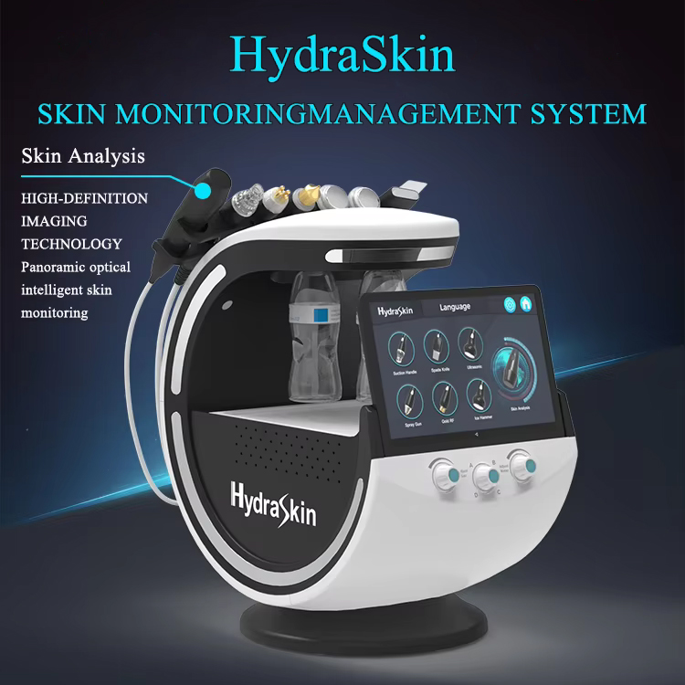 High Quality Beauty Dermabrasion Skin Care 7 In 1 H2o2 Bubble Deep Cleaning Beauty Oxygen Aqua Peeling Skin Rejuvenation Machine HD Skin Analyze