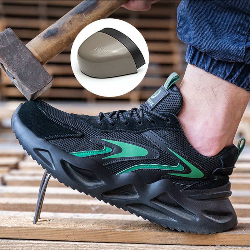 Safety New Men Anti-Smashing Anti-Piercing Quality New Sneakers Breathable Lightweight Security Protective Shoes Work Boots 485A