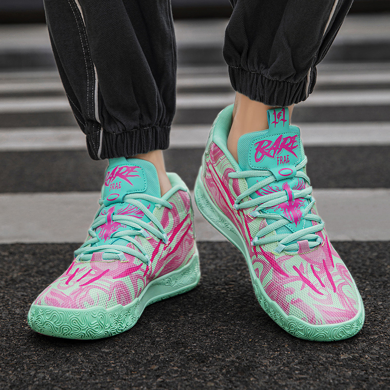 Basketball shoes for men and women anti-slip wear absorbent net surface breathable student fashion trend sports shoes high top