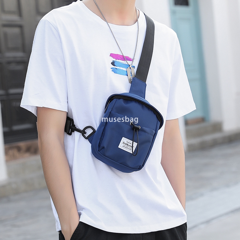 Mini waist pack male fashion brand single shoulder crossbody bag personality fashion trend ins chest bag mobile phone bag small lightweight waist pack