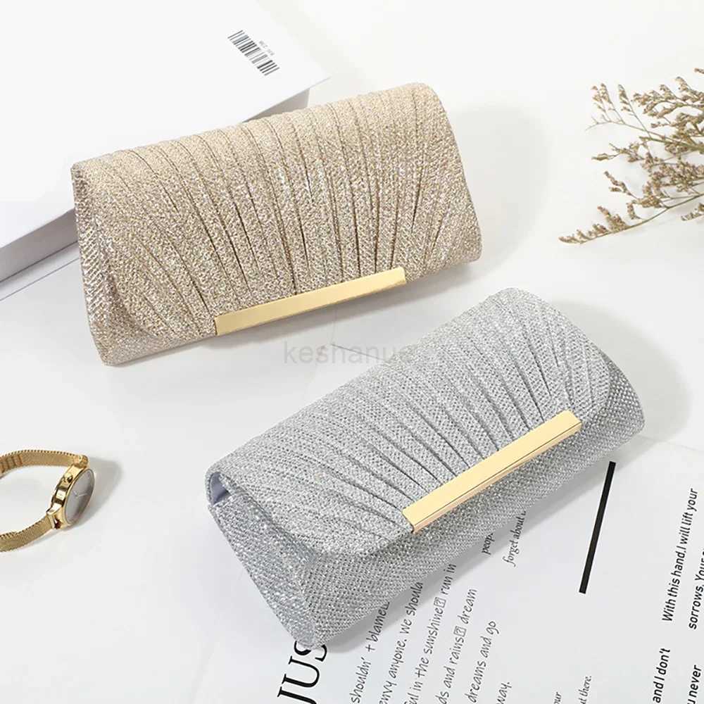 Women Evening Clutch Bag Female Crystal Day Clutch Wedding Purse Party Banquet Black Gold Silver Clutches Bag Sequin ShoulderXJ240730