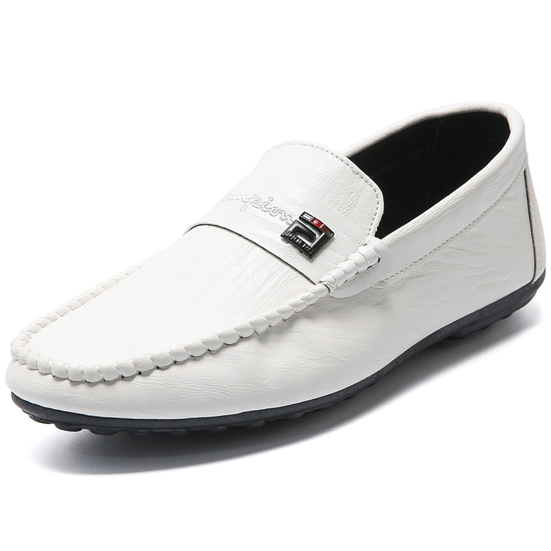 2022 Spring Autumn Men's Dress Shoes White Loafers Leather Casual Shoes Slip on Moccasin Shoes Fashion Men Shoes Design Shoes