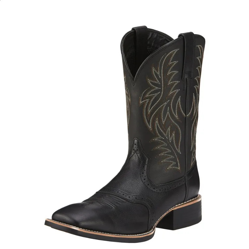 Men High Embroidery Retro Handmade Western Cowboy Boot Pointed Toe Boots Hand ing Outdoor Mens Shoes 240724