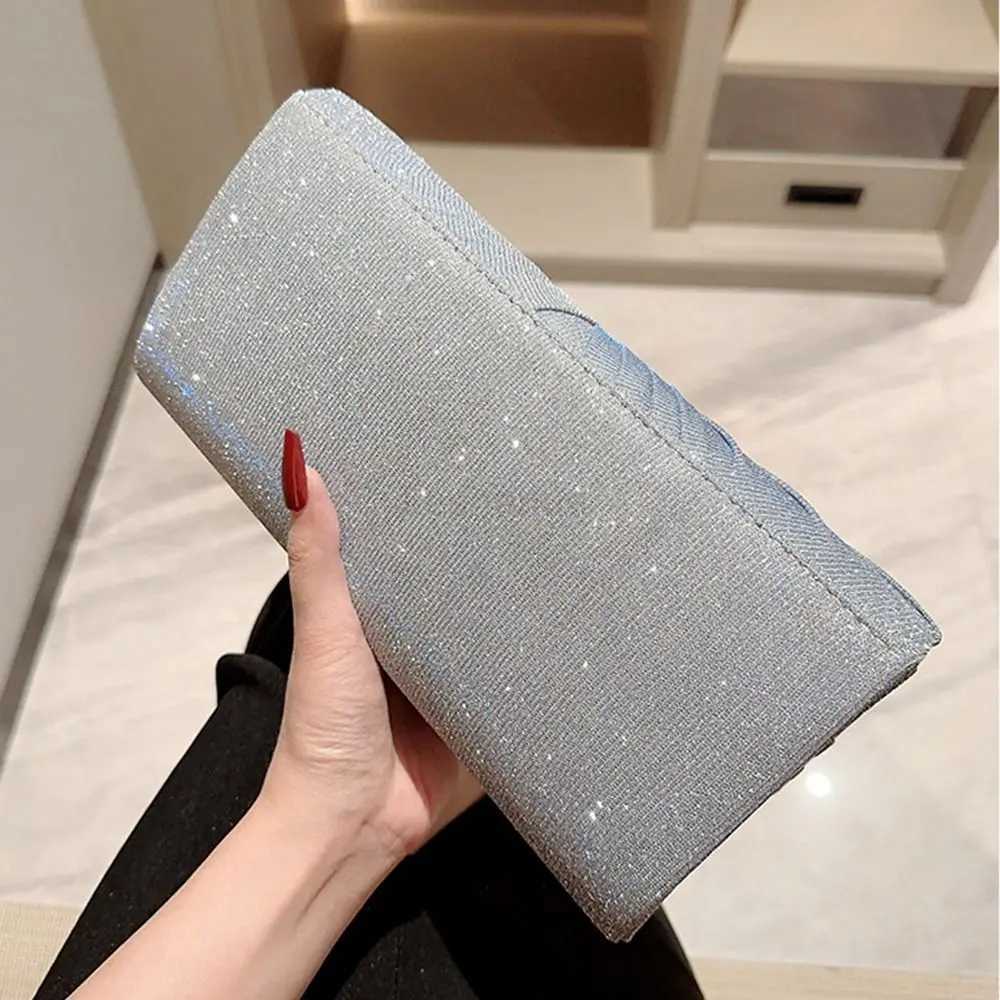 Glitter Silvery Women Sequins Clutch Evening Bags Luxury Party Dinner Chain Shoulder Bags Female Wedding Banquet Purse HandbagsXJ240730