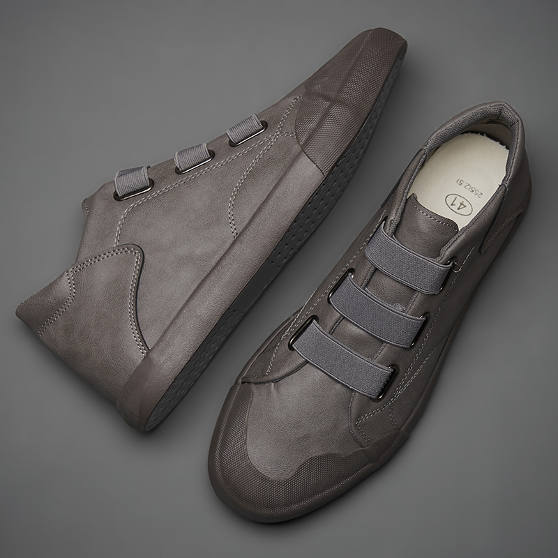 2024 Men's Leather Casual Shoes Breathable Trend Pu Leather Men Wear-Resistant Designer Sneakers British Wild Simple Flats 20245