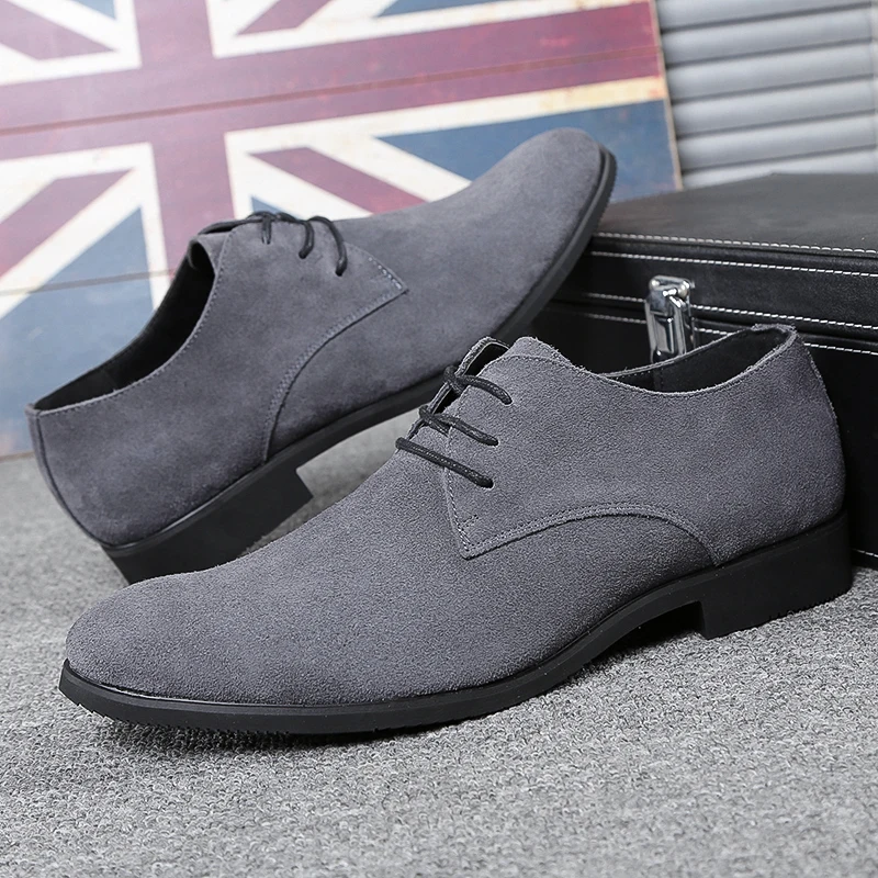 derby High quality Suede Genuine Leather Dress Shoes Casual Sneakers Brand Loafers Men Classic Flats Oxfords shoes