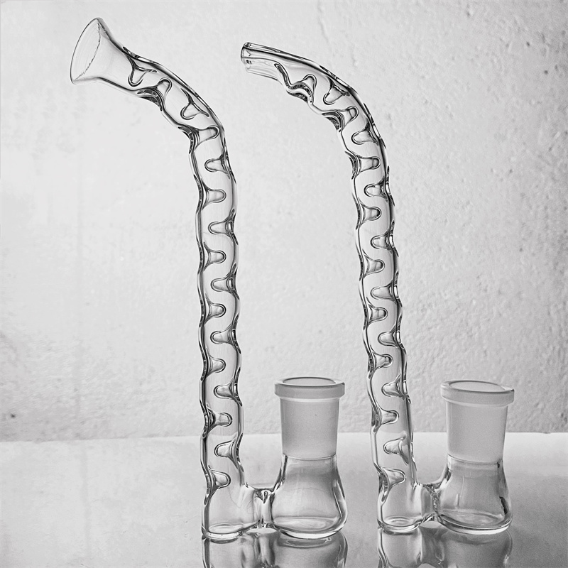 Badboneglass Adaptateur J Hook en verre 18 mm femelle refroidissement 3D accessoire pipe à eau Sherlock