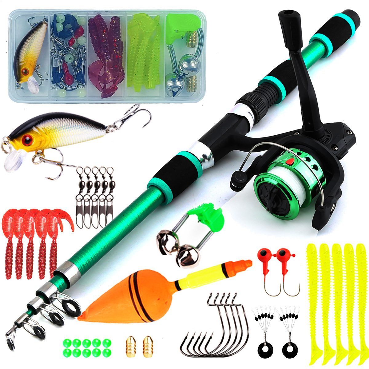 Ultra short rod wheel set 1.8m childrens fishing rod and gear set TEMU