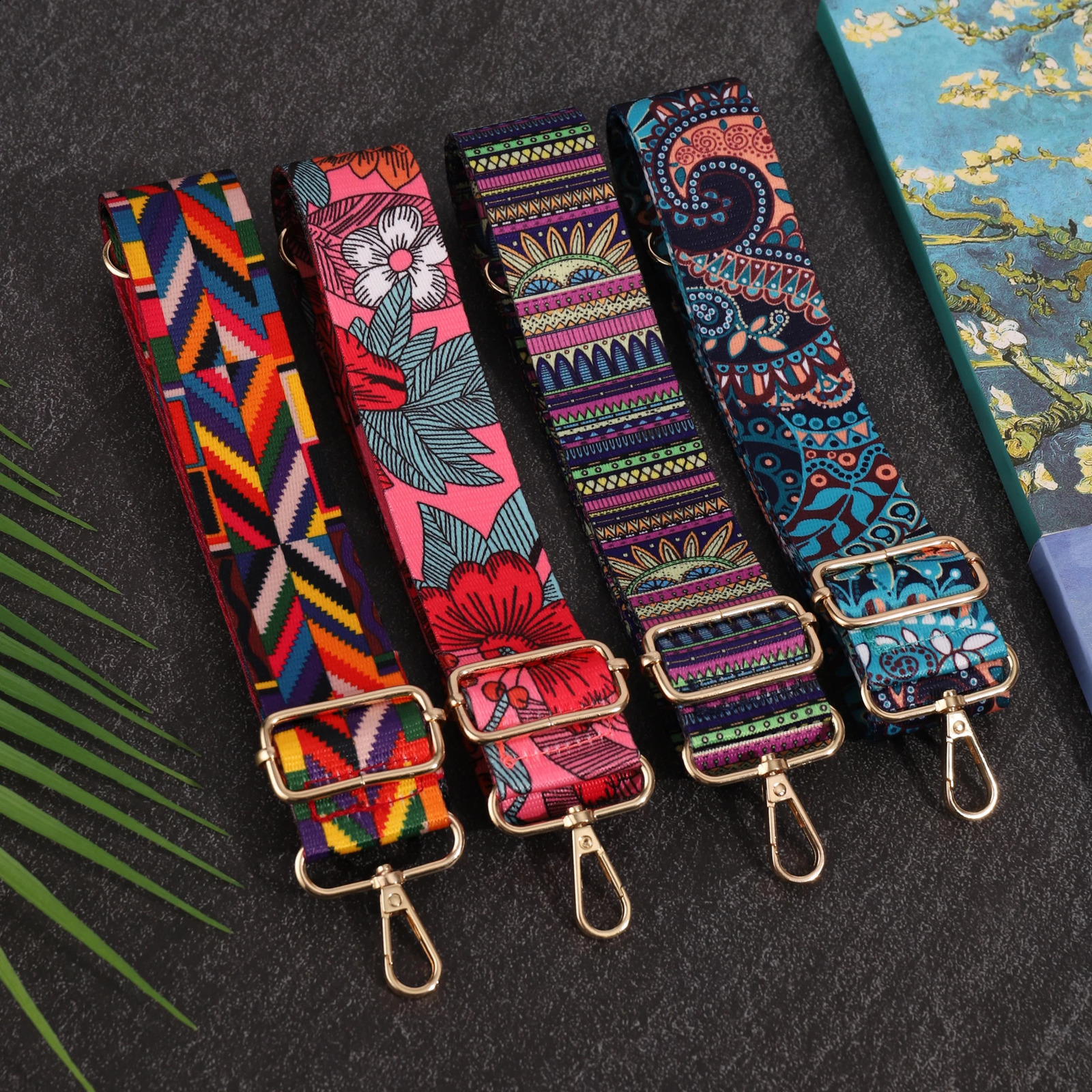 PT030,The colorful and fancy womens bag accessories are adjustable in decoration the long shoulder strap is a single cross body 240729