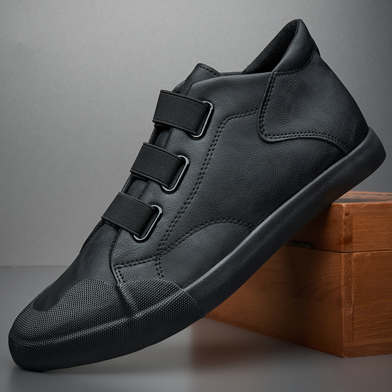 2024 Men's Leather Casual Shoes Breathable Trend Pu Leather Men Wear-Resistant Designer Sneakers British Wild Simple Flats 20245