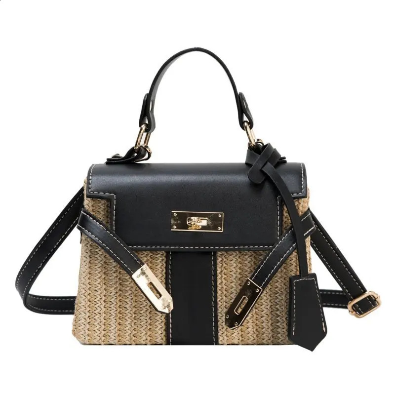 Handbag Rattan Handbags Summer Beach One Shoulder Diagonal Fashion Ladies Straw Bag 240730