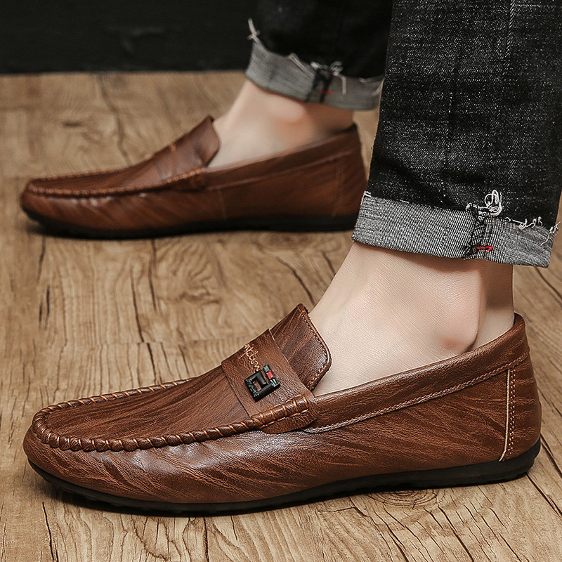 2022 Spring Autumn Men's Dress Shoes White Loafers Leather Casual Shoes Slip on Moccasin Shoes Fashion Men Shoes Design Shoes