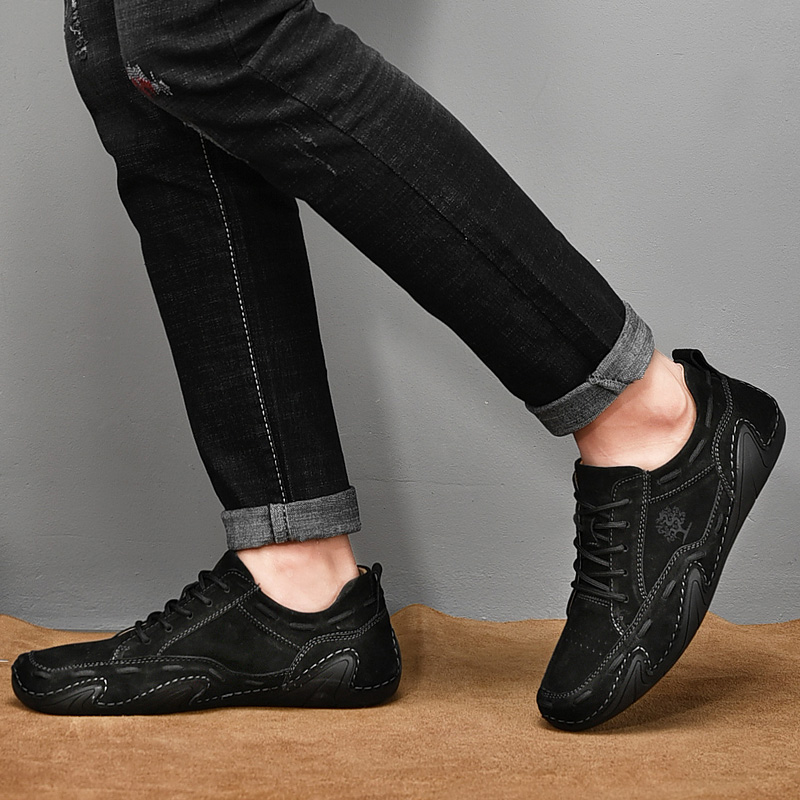Leather Men's Casual loafers wedding Dress New Big Moccasins Shoes Suede shoes High Quality atos Size 48 261a
