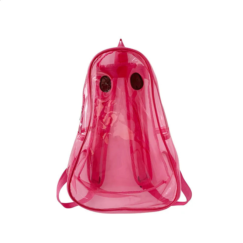 Transparent Backpack Halloween Ghost Schoolbag Waterproof PVC Clear Plastic Daily Backpack Teenager Notebook Schoolbag Beach bag 240730