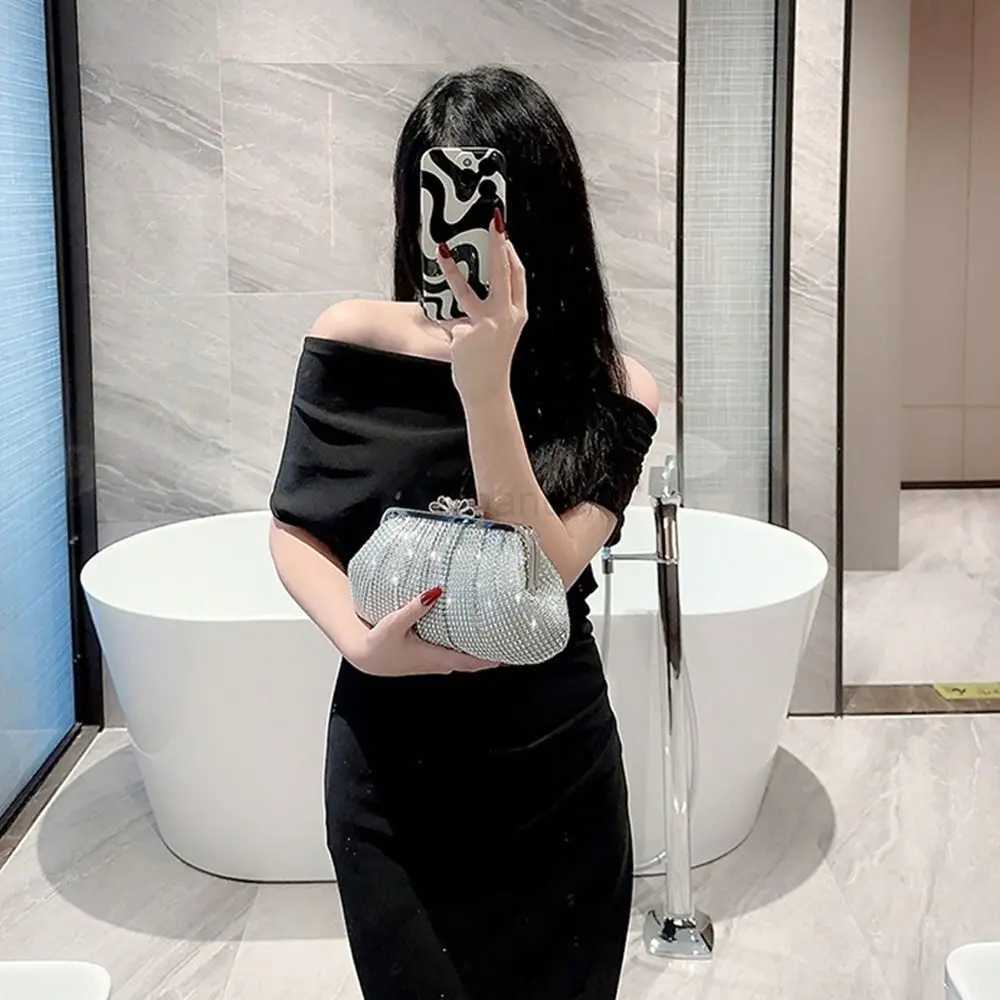 Chain Evening Bag Fashion Sparkling Rhinestone Banquet Clutch Handbags Wedding PartyXJ240730