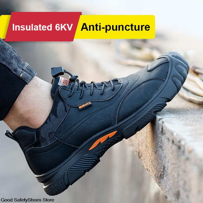 Boots Waterproof Anti-Smash Composite Toe Work Men Puncture-Proof Insulation Shoes 6KV Safety Footwear da22